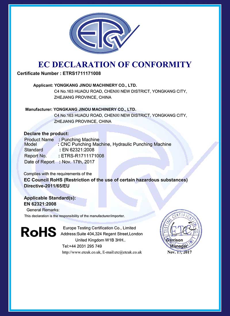 杭州RoHS Certificate